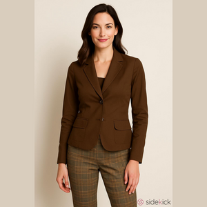 Brown womens fitted blazer Size 8 Lida Baday Canadian designer fashion Office